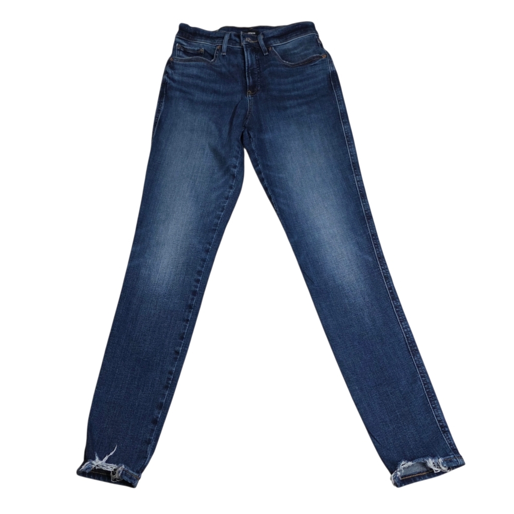 Express Slim Skinny Jeans in Blue Wash Sz 2 - Picture 2 of 10